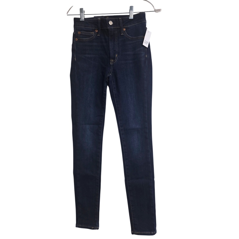 NWT‎ Gap Ace Jeans Womens 1 24/26 High Waist Skinny Blue Jeans #1